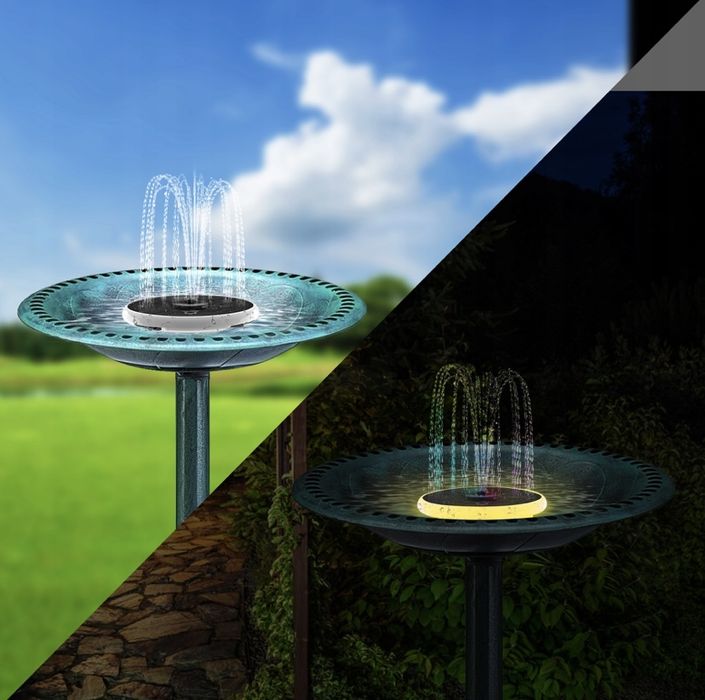 Fontanna ogrodowa solarna LED RGB – pływająca pompa do oczka wodnego