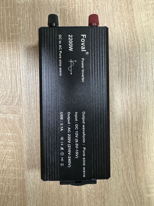 Інвертор Foval 2200W 12V-220V з чистою синусоїдою та USB