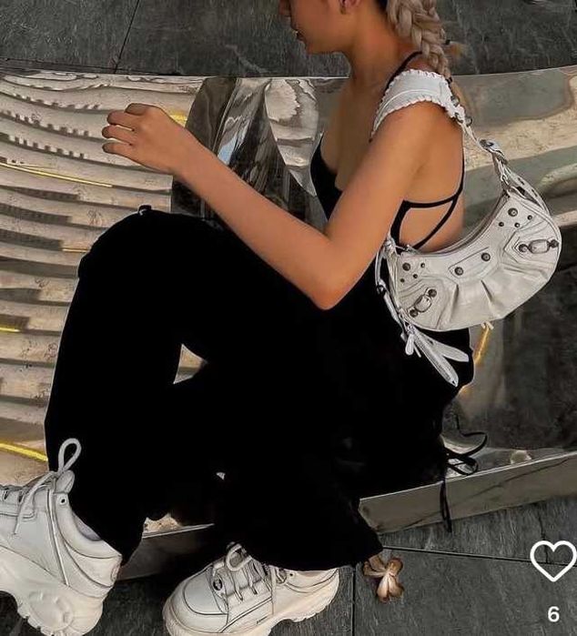 Torebka balenciaga biala cagole XS listonoszka croco