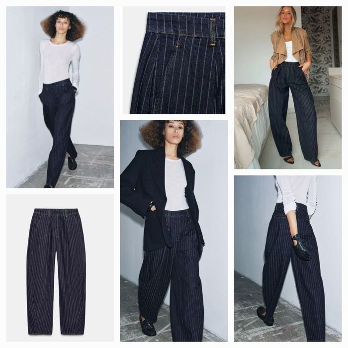 Нові стильнючі смугасті джинси Zara WOMAN COLLECTION Ballon