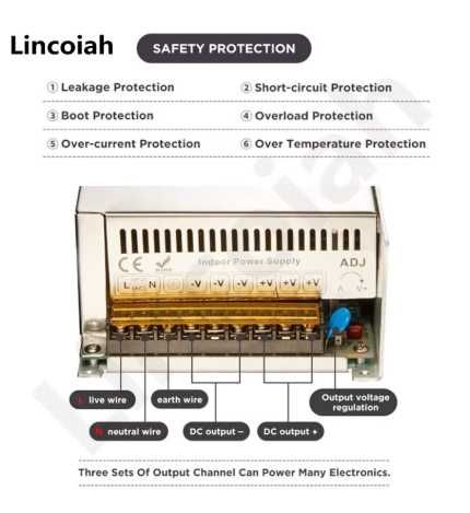 1200W DC Блок Живленя 36V 33,3A регулюється  струм та вольтаж. LiFePo4