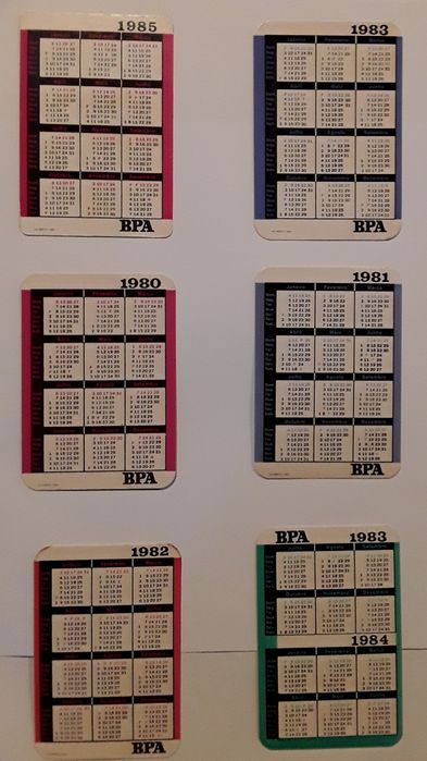 Conjunto 6 calendários de bolso - Trajes Regionais Portugueses BPA