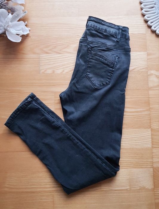 Grafitowe jeansy skinny M/38