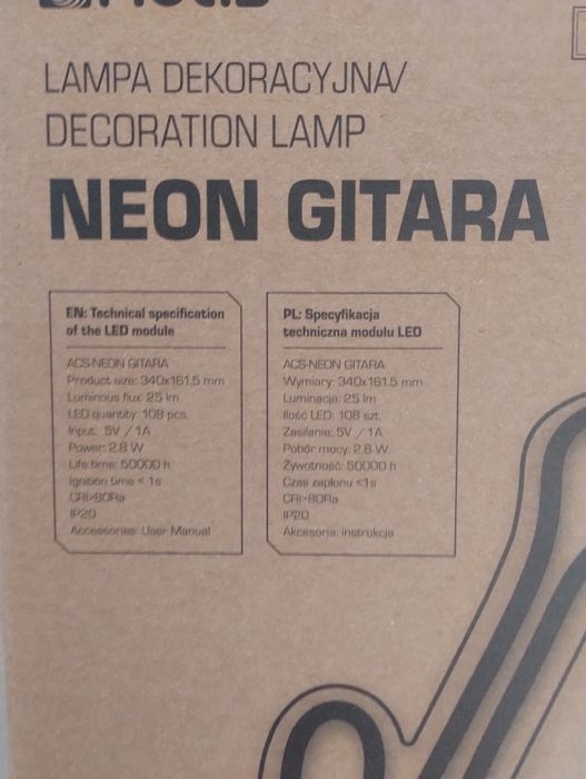 Neon gitara- nowa .