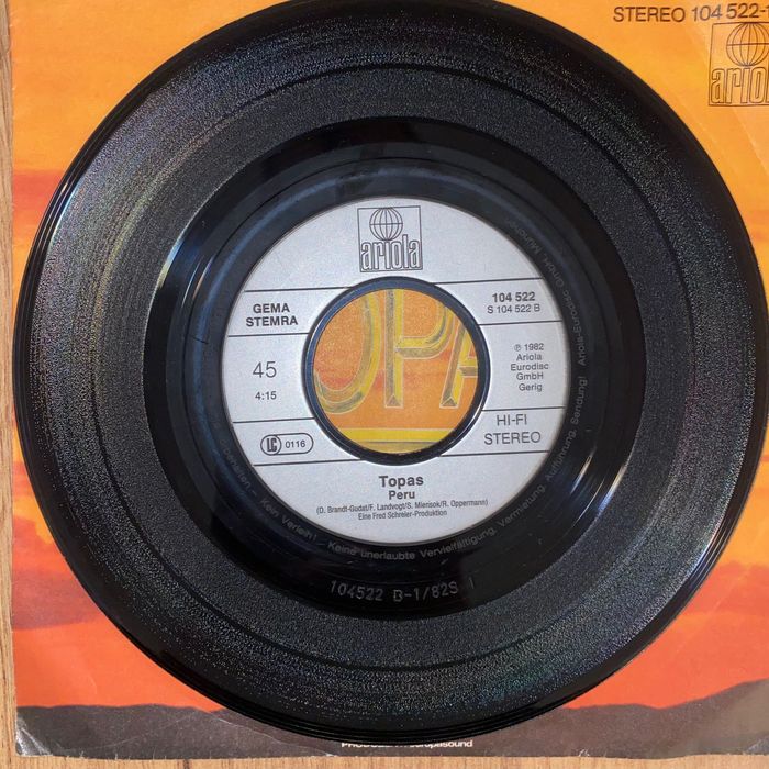 Topas - Insel Im Wind - Winyl SP 7" - 1982
