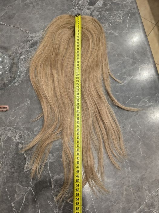 Topper z naturalnych włosów ludzkich długi blond clip in