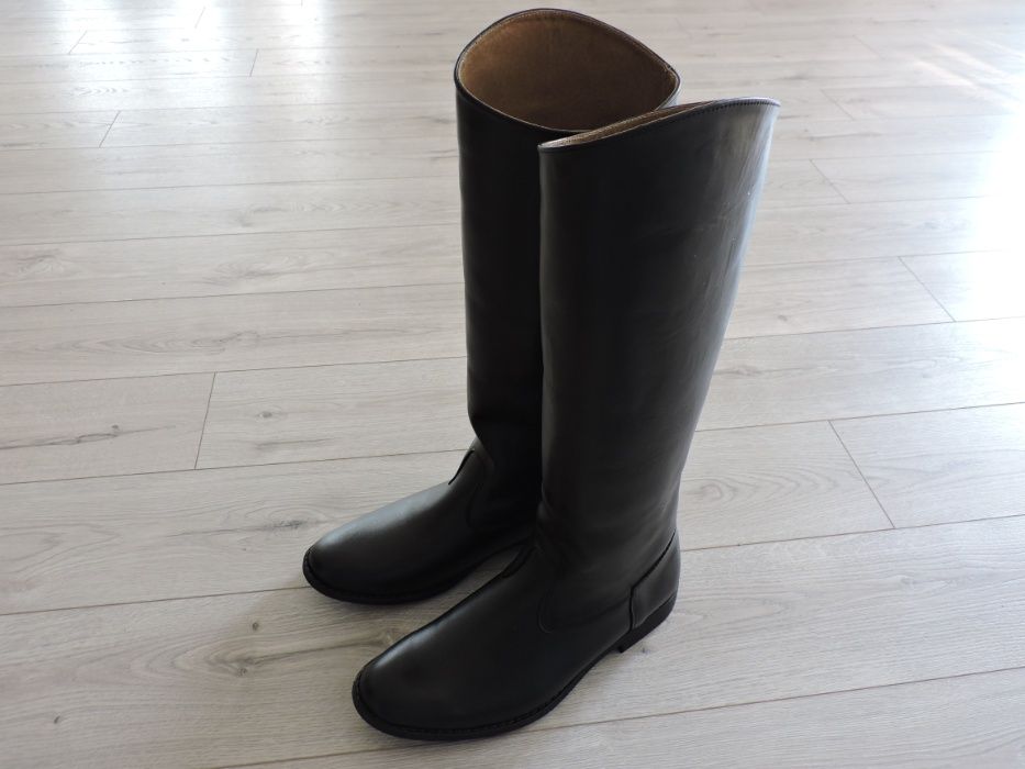 Oficerki wysokie skórzane szklanka - pod wymiar