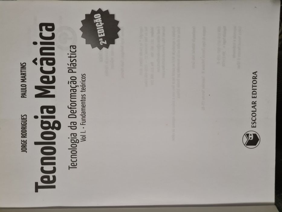 Tecnologia Mecânica Vol. 1 Fundamentos Teóricos