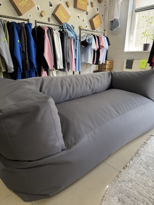 Бескаркасный диван "Кубик-2" серый