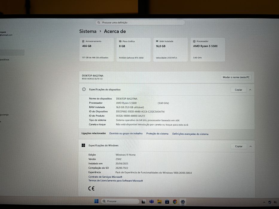Desktop RTX 3050, Ryzen 5 5500, 16Gb RAM, 500Gb