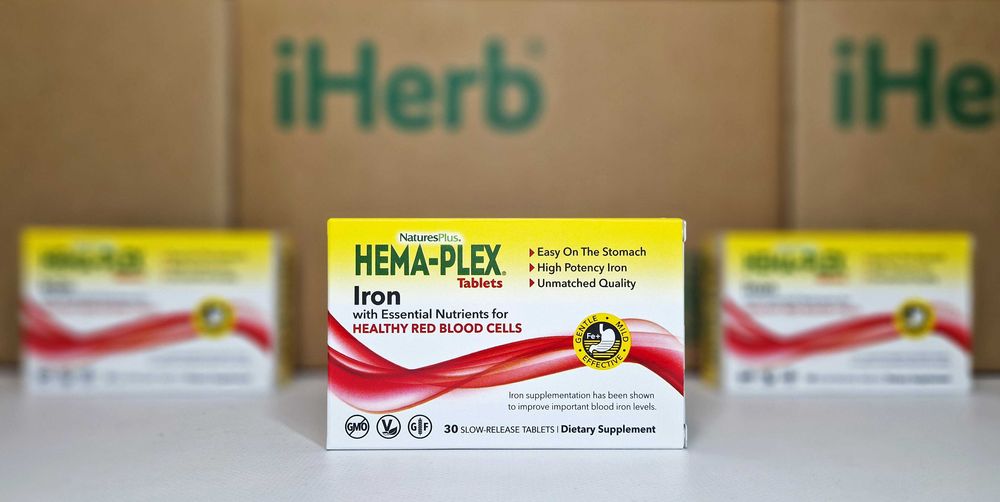 Залізо з кофакторами Hema Plex NaturesPlus для гемоглобіну, 30 табл
