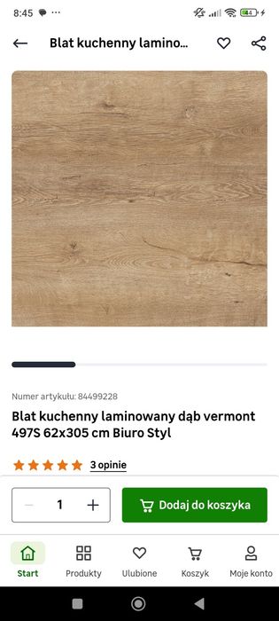 Blat kuchenny 180 cm