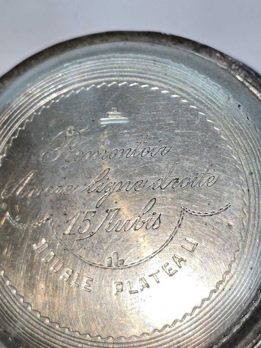 Relógio Bolso Prata Remontoir Double plateau 15 rubis Suíço funciona