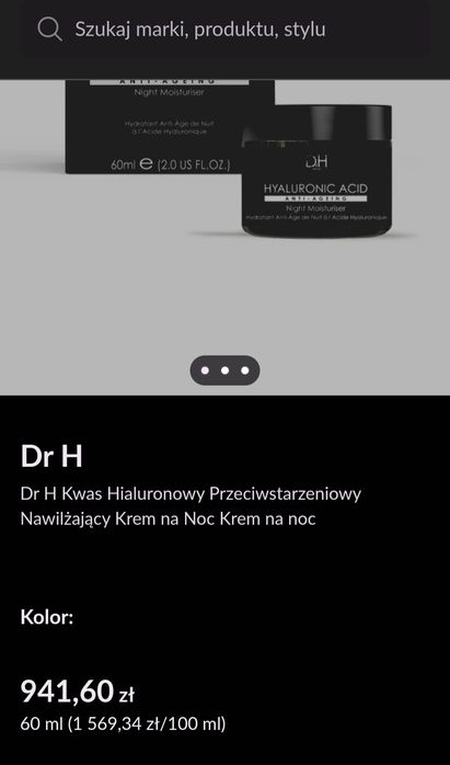 krem nawilżający na noc Dr H Hyaluronic Acid Anti-Ageing Night Moistur