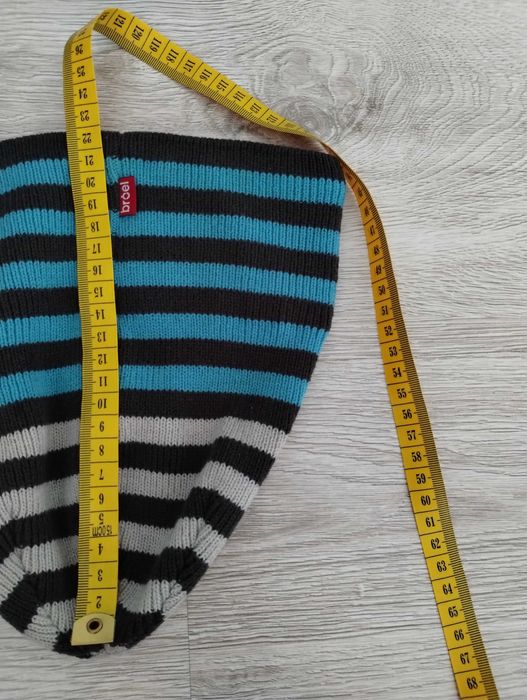 czapka zimowa, w paski, dla chłopca rozm. 56