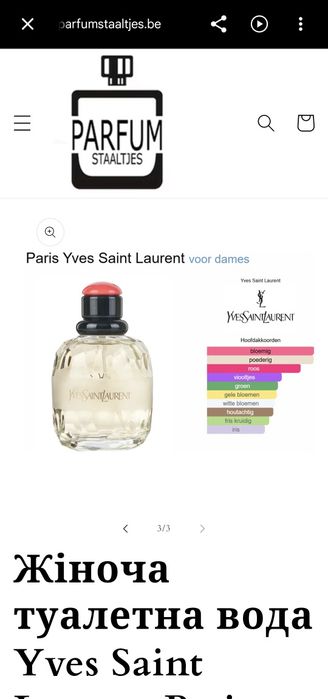 Туалетна вода  вінтаж Yves Saint Laurent Paris