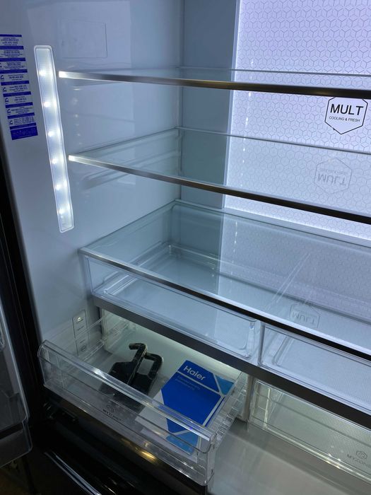 Nowa Lodówka HAIER HB26FSSAAA Side by Side No frost 190cm Titanium