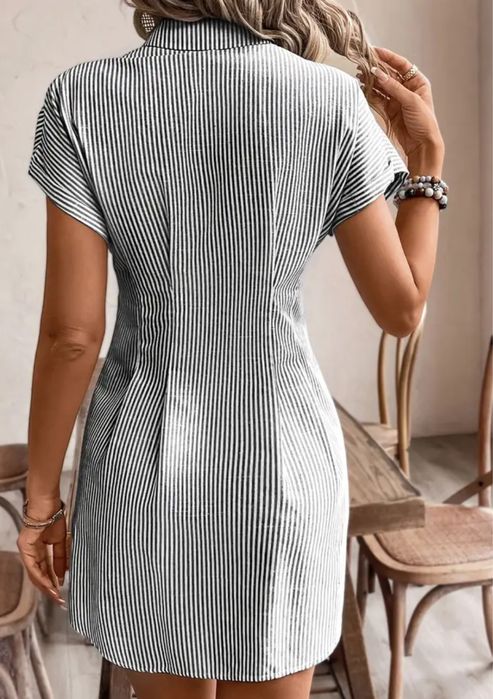 Vestido camisa de manga curta
