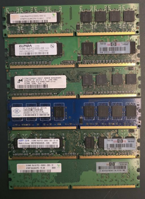 Módulos Memória RAM DDR2 (varios tamanhos e marcas) Lote ou Pack
