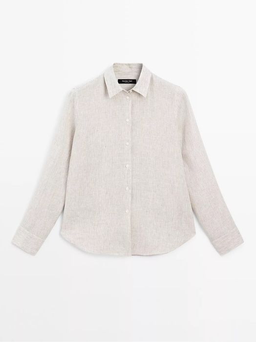 Рубашка Massimo Dutti из 100% льна сорочка Massimo Dutti лляна
