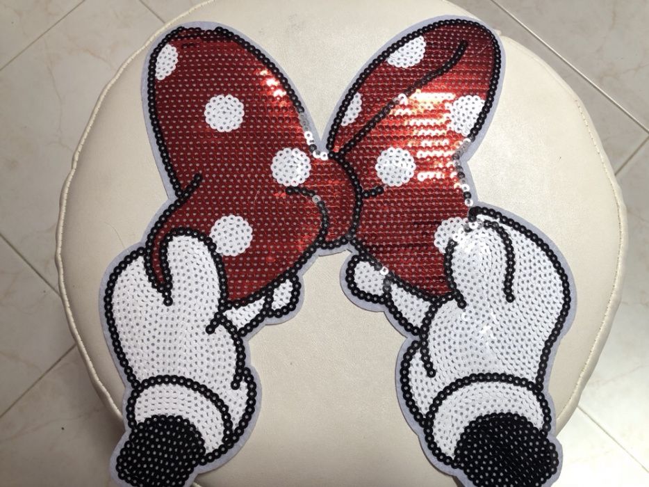 Laço da Minnie - Aplique em lantejoulas (novo)