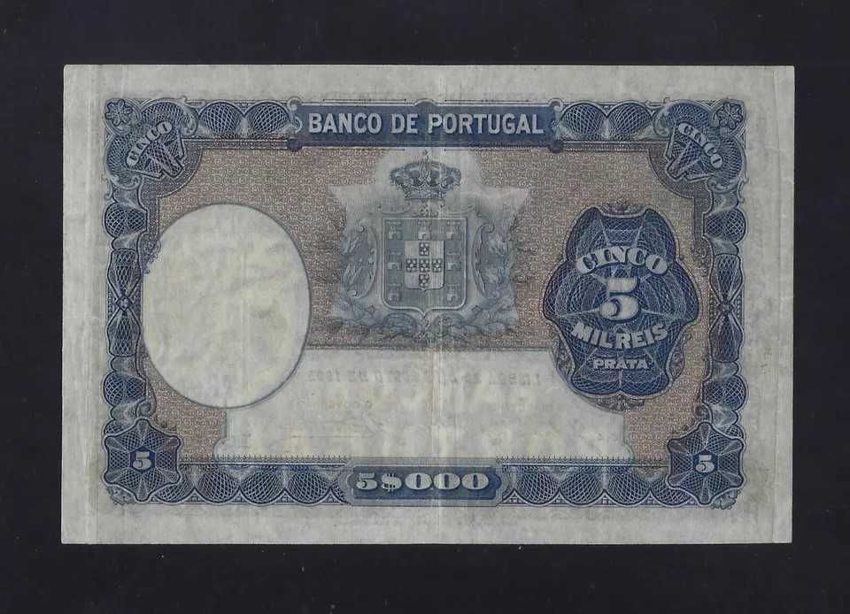 nota Portugal 5000 reis 1905 bela