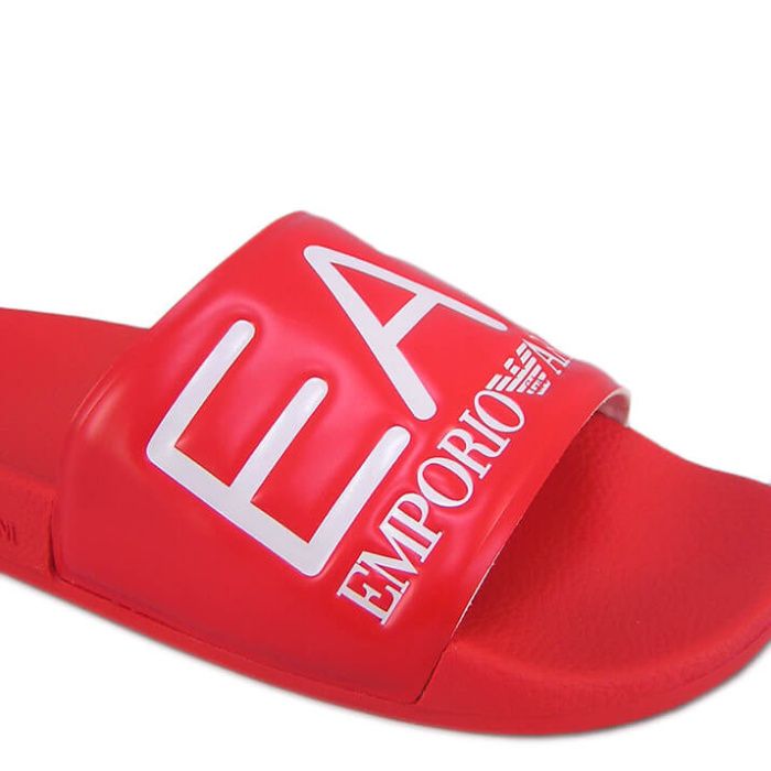 EMPORIO ARMANI EA7 markowe męskie klapki RED