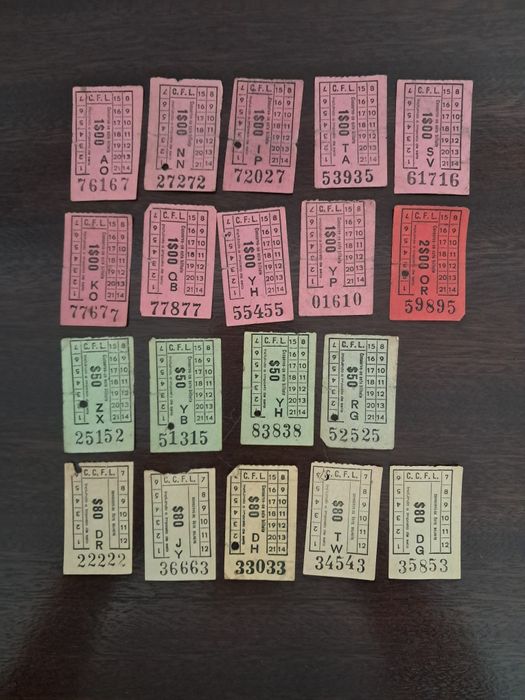 Bilhetes carris antigos Capicuas (lote 39)