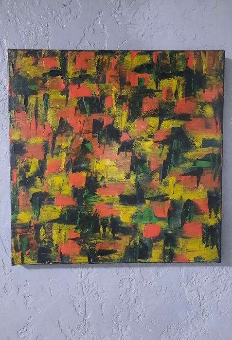 Абстрактна картина акрилом 40×40 см