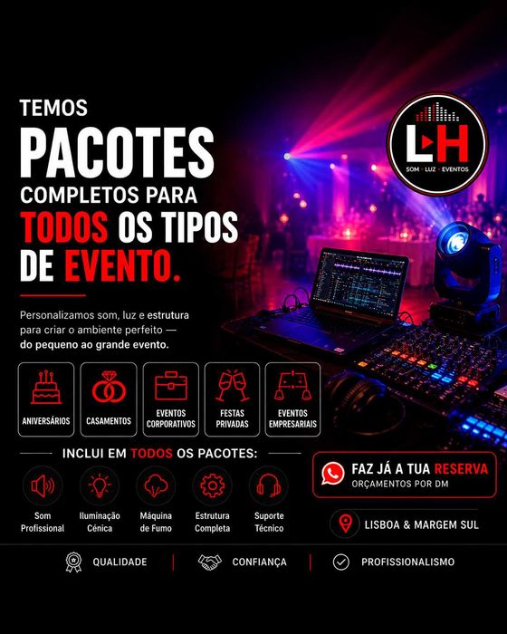 Aluguer de Som Profissional para Eventos até 150 Pessoas