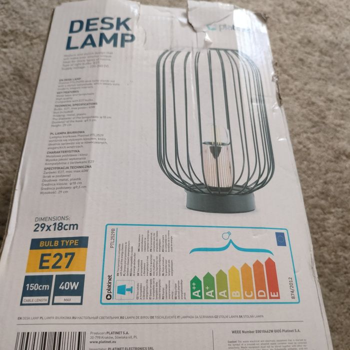 Lampa nocna,  platinet