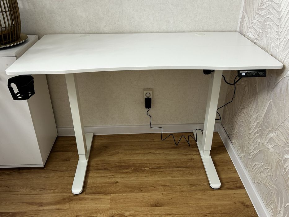 Biurko elektryczne białe silver monkey 120x60 NOWE