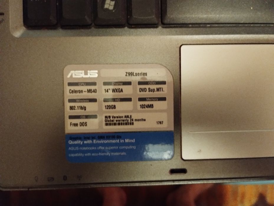 Продам ноутбук ASUS Z99L на запчасти.