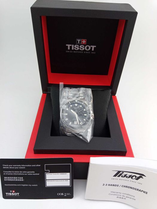 Швейцарские мужские часы Tissot Seastar 1000 40мм сапфир антиблик 300м