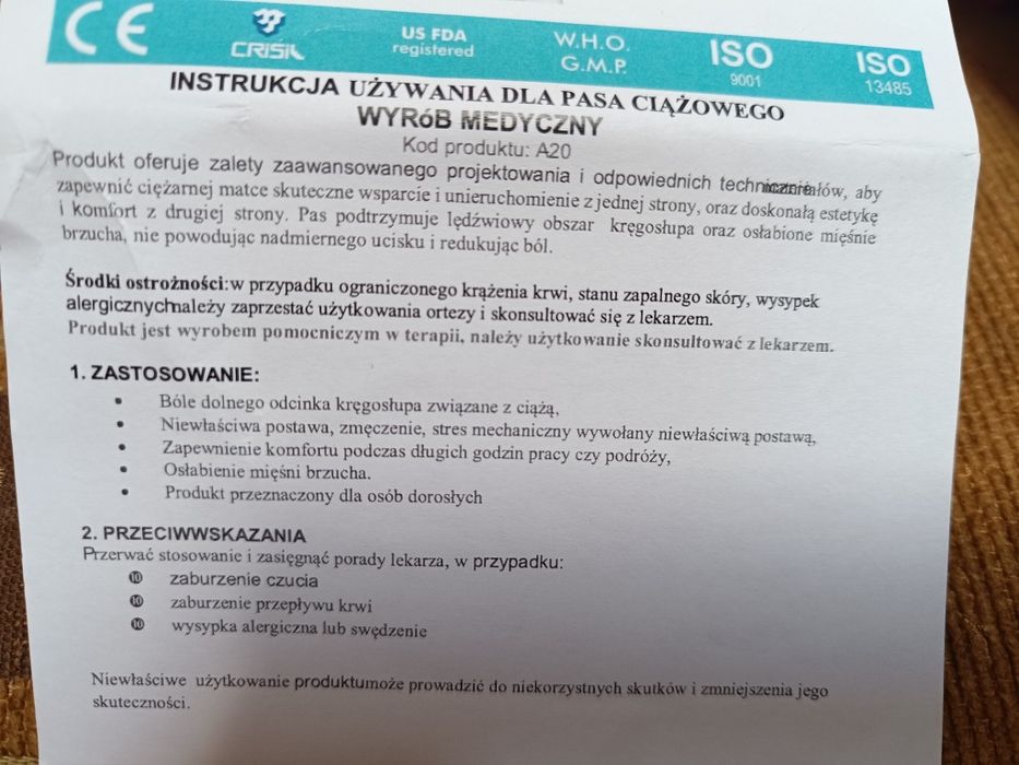 Pas ciążowy na rzepy nowy