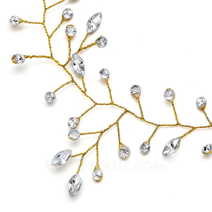 Ozdoby ślubne do włosów, złoto + kryształy