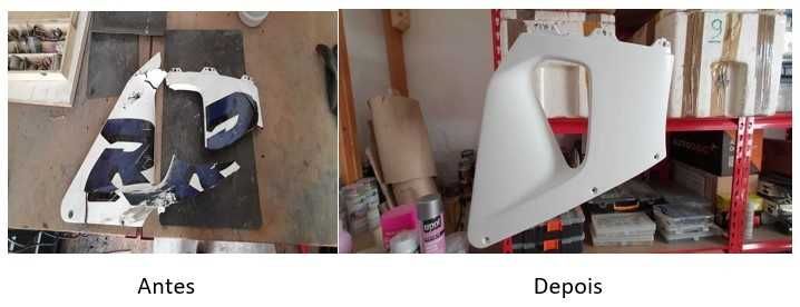 Reparação Carenagens moto e para-choques. Decapagem Laser e limpeza