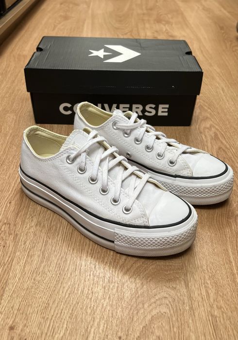 Converse białe platforma 36
