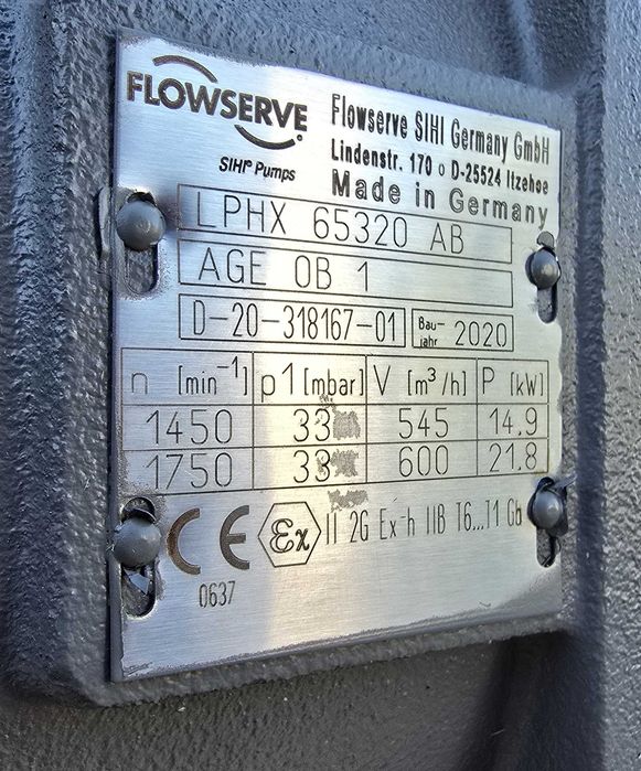 Pompa Próżniowa Sihi Flowserve Z Pierścieniem Cieczy Wody Gazów Ex