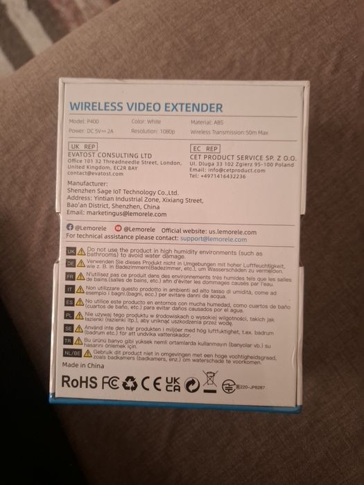 Extensor de Vídeo Inalambrico Lemorele FHD 60Hz