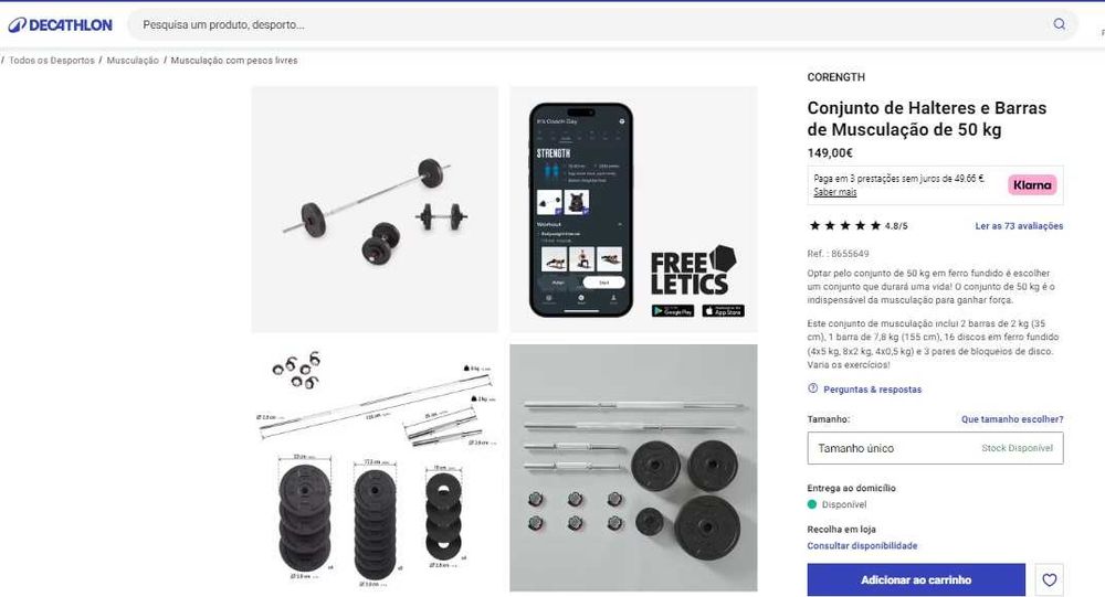 conjunto  de Musculaçao   vendido em conjunto ou em separado