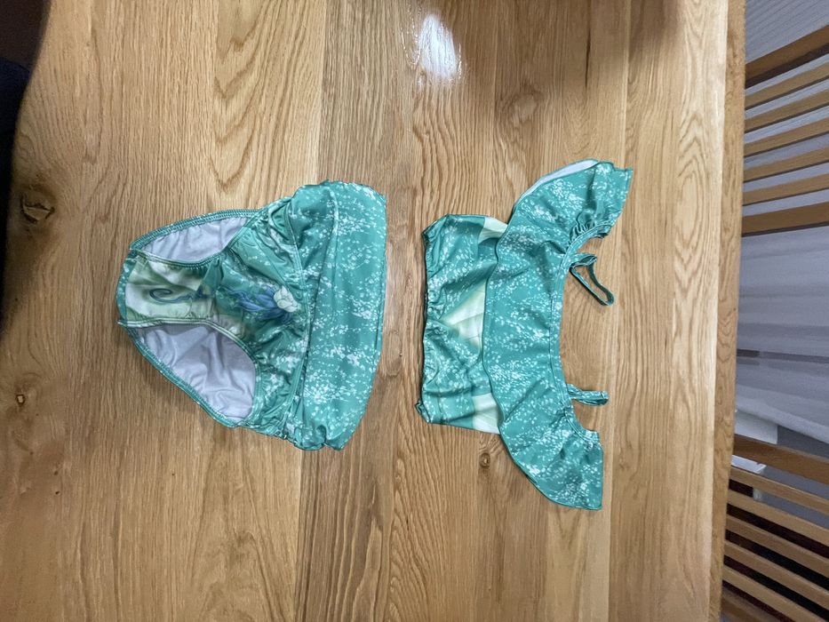 Strój kąpielowy 140 cm dla dziewczynki dwu częściowy zielony