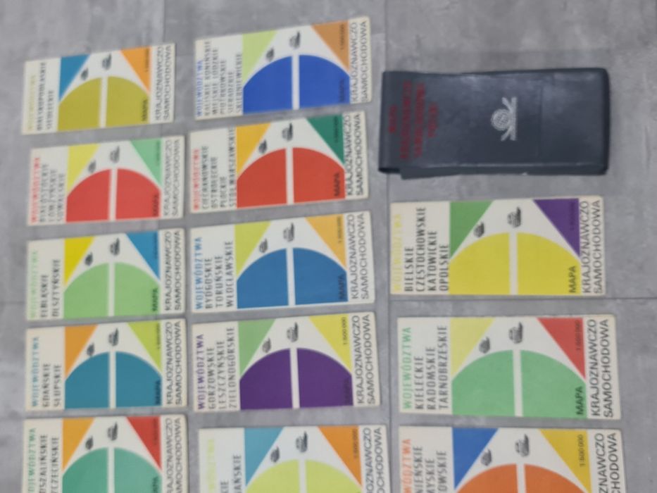 Stare Mapy województw PRL 16 sztuk komplet