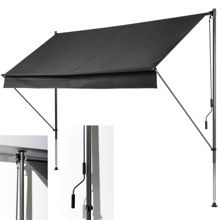 Markiza tarasowa 300 x 150 cm  Antracyt zaciskowa Livarno Home