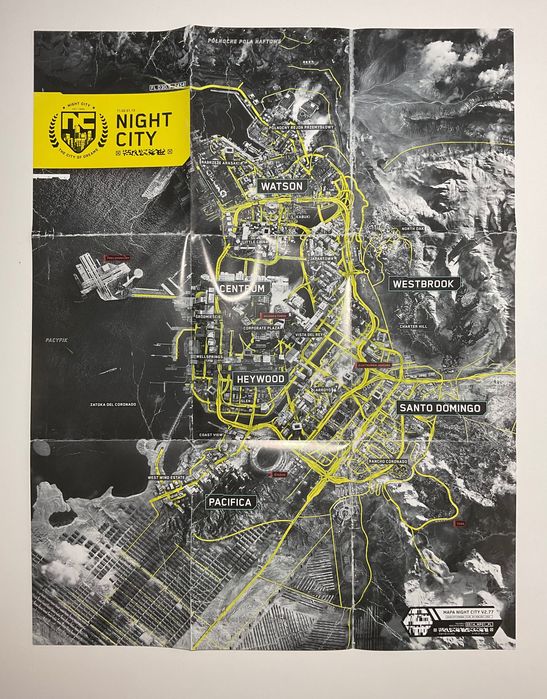 Mapa Night City CYBERPUNK 2077 - NOWA