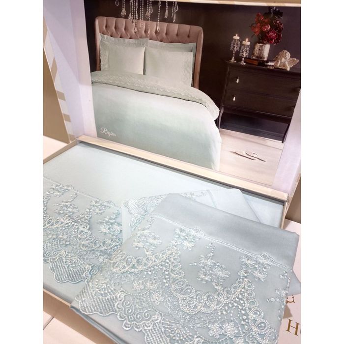 Постельное белье Tivolyo Home делюкссатин с гипюром евро