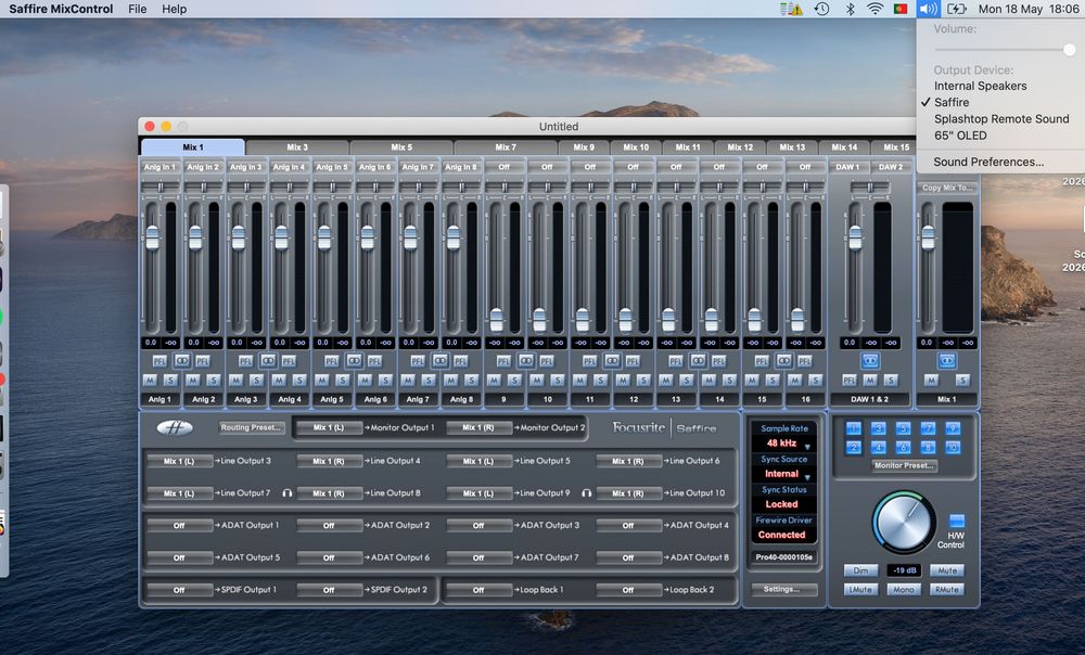 Focusrite Saffire Pro 40 Interface Áudio Rack FireWire (Testada) + Caixa