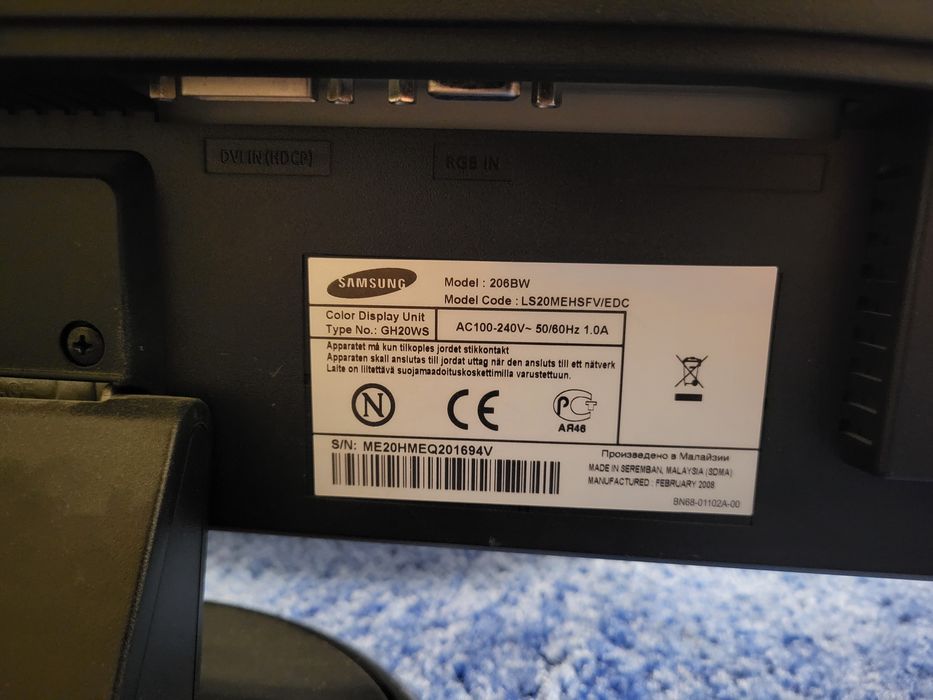 Монітор Samsung SyncMaster 206BW