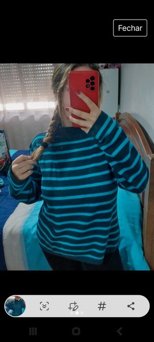 Camisola às riscas azuis tamanho M