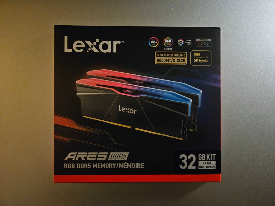 Lexar 32GB(2x16GB) 6000 CL28 Ares RGB Black